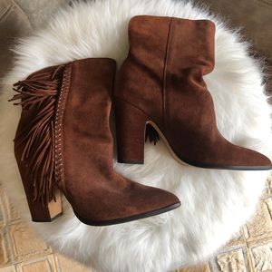 Dolce Vita Fringe Pull On Ankle Boots